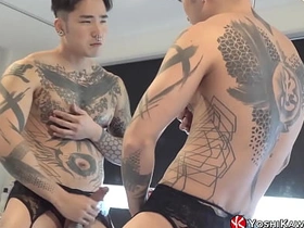 YOSHIKAWASAKIXXX - 义雄玩弄奶头并打飞机 japanese feet blithe porn